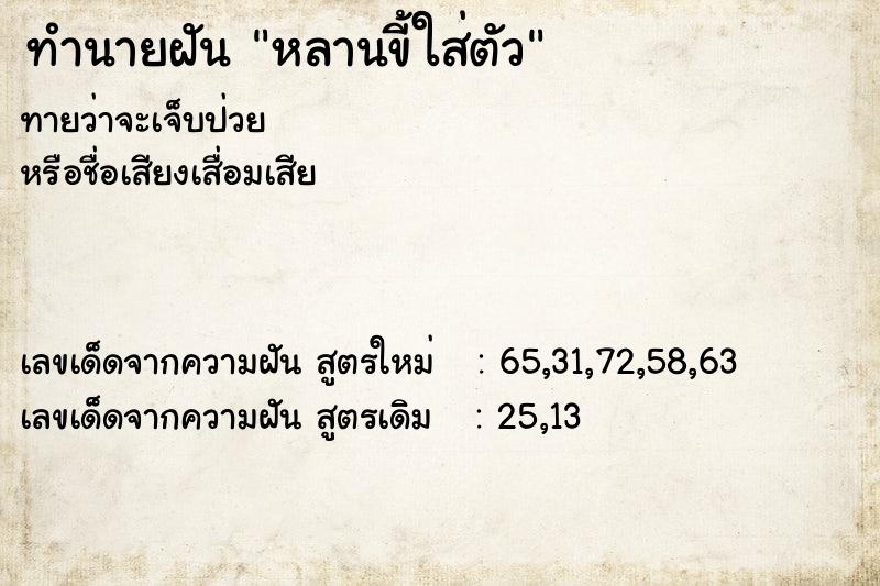 ทำนายฝัน หลานขี้ใส่ตัว