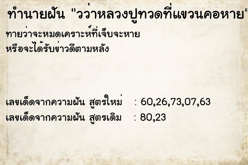 ทำนายฝันวว่าหลวงปูทวดที่แขวนคอหาย ทำนายฝันทำนายฝันวว่าหลวงปูทวดที่แขวนคอหาย