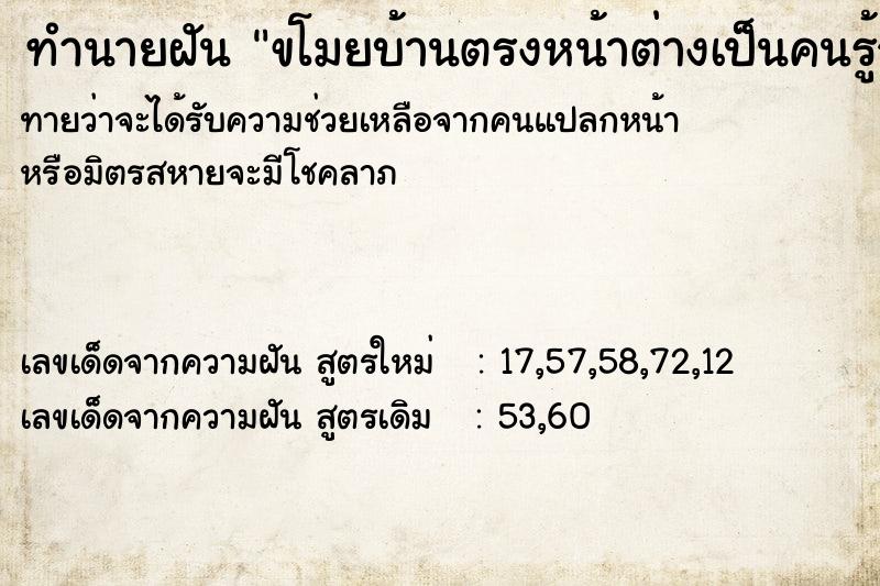 ทำนายฝันขโมยบ้านตรงหน้าต่างเป็นคนรู้จัก ทำนายฝันทำนายฝันขโมยบ้านตรงหน้าต่างเป็นคนรู้จัก