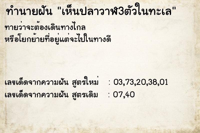 ทำนายฝันเห็นปลาวาฬ3ตัวในทะเล ทำนายฝันทำนายฝันเห็นปลาวาฬ3ตัวในทะเล
