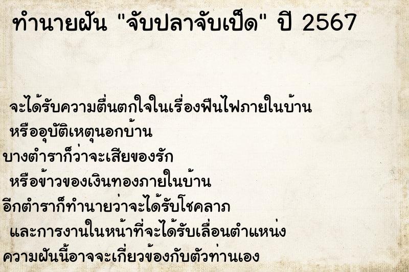 ทำนายฝันจับปลาจับเป็ด ทำนายฝันทำนายฝันจับปลาจับเป็ด