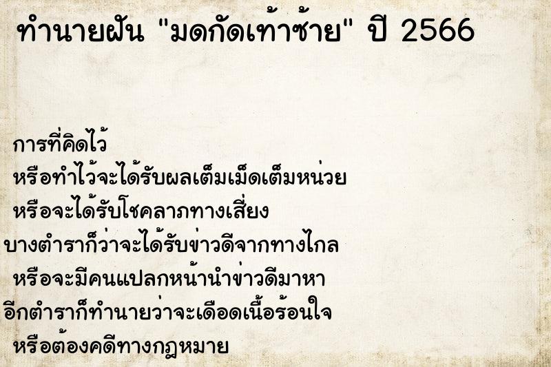 ทำนายฝันมดกัดเท้าซ้าย ทำนายฝันทำนายฝันมดกัดเท้าซ้าย