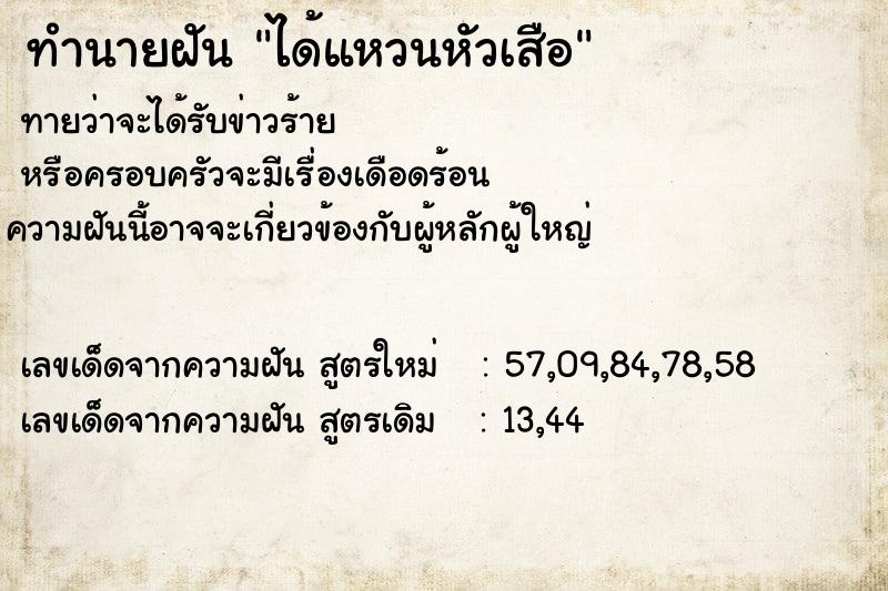 ทำนายฝันทำนายฝันได้แหวนหัวเสือ