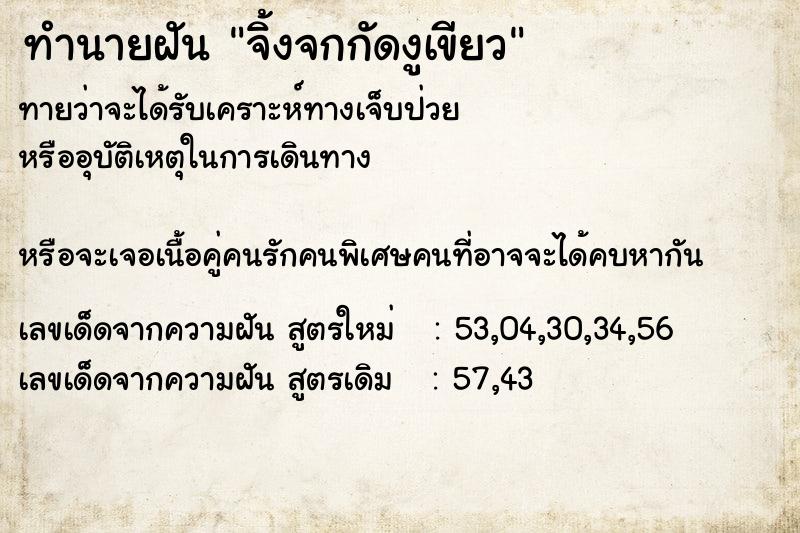ทำนายฝันจิ้งจกกัดงูเขียว ทำนายฝันทำนายฝันจิ้งจกกัดงูเขียว