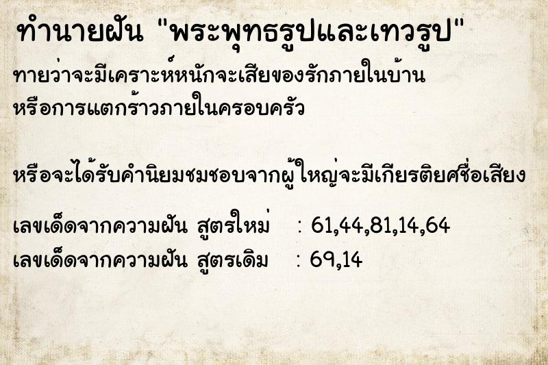 ทำนายฝันพระพุทธรูปและเทวรูป ทำนายฝันทำนายฝันพระพุทธรูปและเทวรูป