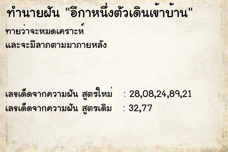 ทำนายฝันอีกาหนึ่งตัวเดินเข้าบ้าน ทำนายฝันทำนายฝันอีกาหนึ่งตัวเดินเข้าบ้าน