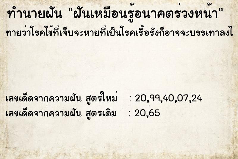 ทำนายฝันฝันเหมือนรู้อนาคตร่วงหน้า ทำนายฝันทำนายฝันฝันเหมือนรู้อนาคตร่วงหน้า