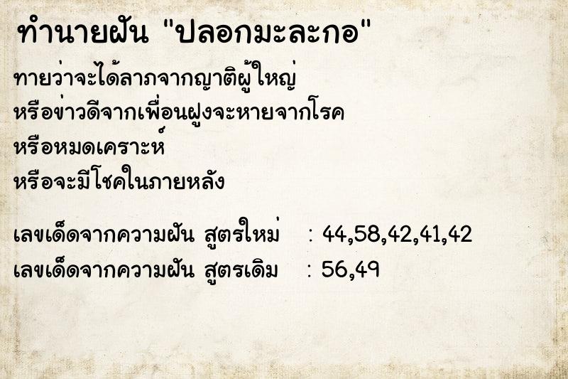 ทำนายฝันปลอกมะละกอ ทำนายฝันทำนายฝันปลอกมะละกอ