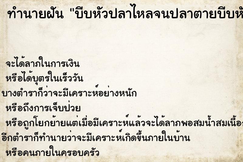 ทำนายฝันบีบหัวปลาไหลจนปลาตายบีบหัวปลาไหลจนปลาตาย ทำนายฝันทำนายฝันบีบหัวปลาไหลจนปลาตายบีบหัวปลาไหลจนปลาตาย