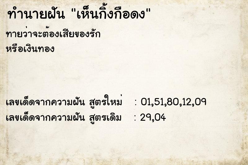 ทำนายฝันทำนายฝันเห็นกิ้งกือดง