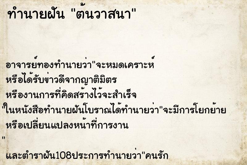 ทำนายฝัน ต้นวาสนา