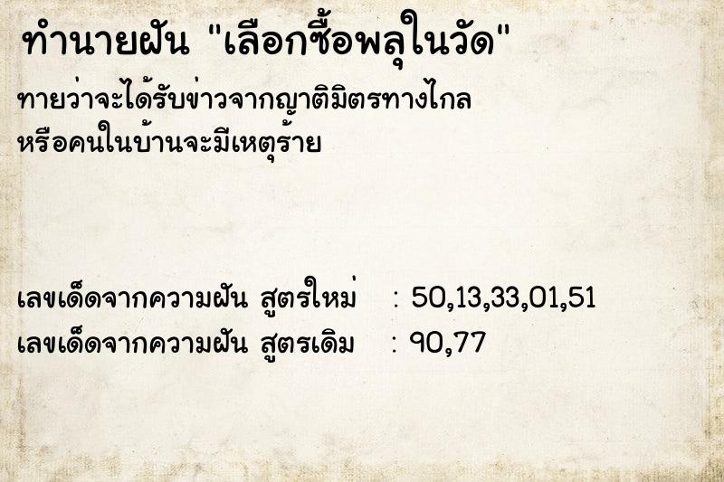 ทำนายฝันเลือกซื้อพลุในวัด ทำนายฝันทำนายฝันเลือกซื้อพลุในวัด