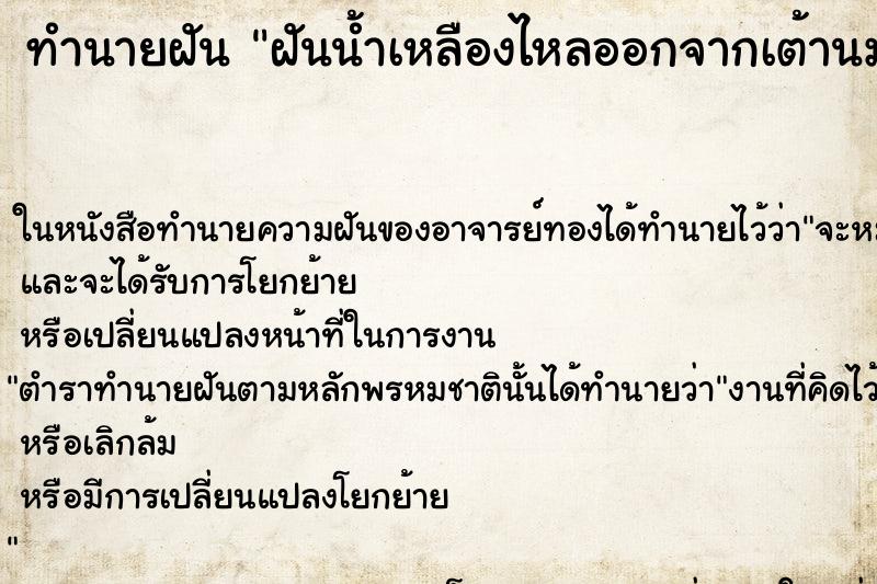 ทำนายฝัน ฝันน้ำเหลืองไหลออกจากเต้านม