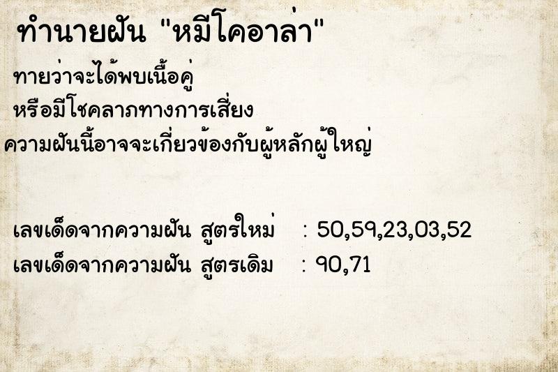 ทำนายฝัน หมีโคอาล่า