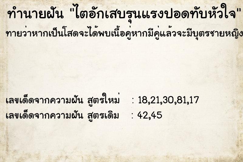 ทำนายฝันทำนายฝันไตอักเสบรุนแรงปอดทับหัวใจ