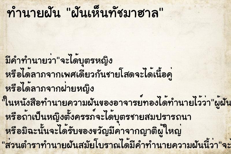 ทำนายฝัน ฝันเห็นทัชมาฮาล ทำนายฝัน ฝันเห็นทัชมาฮาล