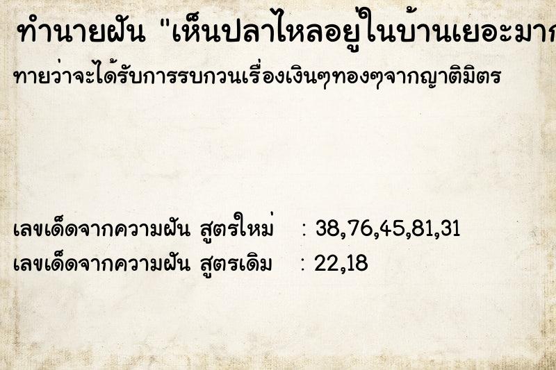 ทำนายฝันเห็นปลาไหลอยู่ในบ้านเยอะมาก ทำนายฝันทำนายฝันเห็นปลาไหลอยู่ในบ้านเยอะมาก