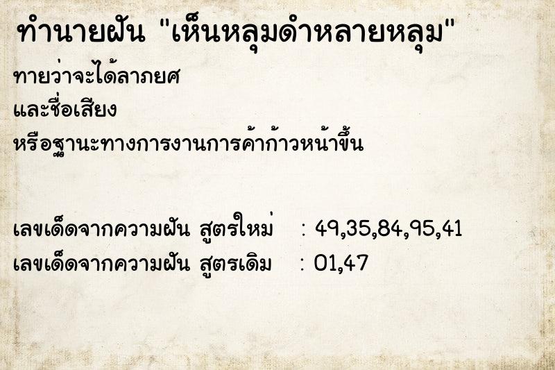 ทำนายฝันเห็นหลุมดำหลายหลุม ทำนายฝันทำนายฝันเห็นหลุมดำหลายหลุม