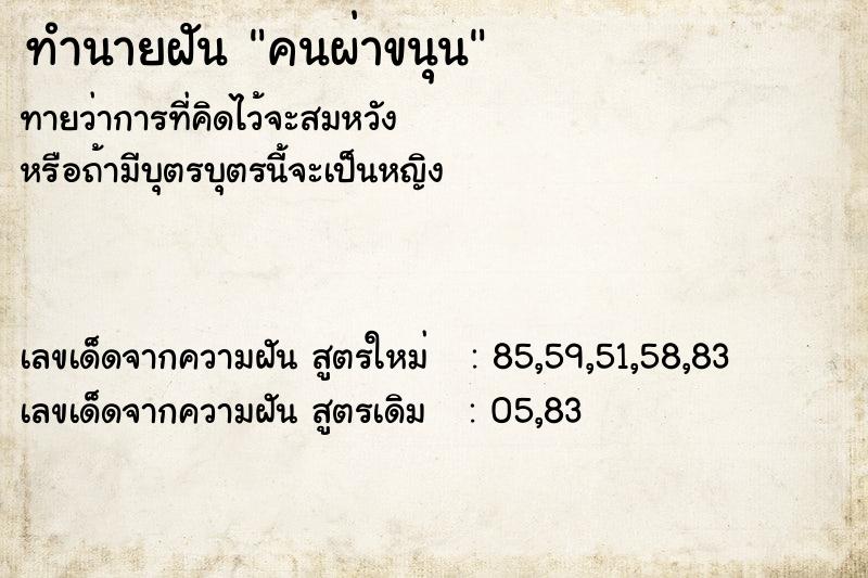 ทำนายฝันคนผ่าขนุน ทำนายฝันทำนายฝันคนผ่าขนุน