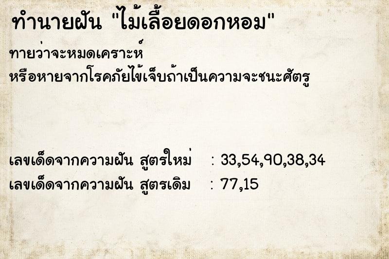 ทำนายฝันทำนายฝันไม้เลื้อยดอกหอม
