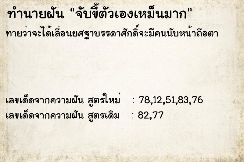 ทำนายฝันจับขี้ตัวเองเหม็นมาก ทำนายฝันทำนายฝันจับขี้ตัวเองเหม็นมาก