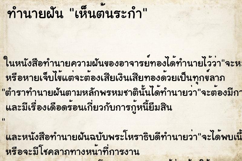 ทำนายฝัน เห็นต้นระกำ ทำนายฝัน เห็นต้นระกำ