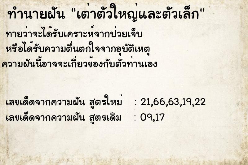 ทำนายฝันเต่าตัวใหญ่และตัวเล็ก ทำนายฝันทำนายฝันเต่าตัวใหญ่และตัวเล็ก