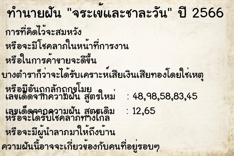 ทำนายฝัน จระเข้และชาละวัน ทำนายฝัน จระเข้และชาละวัน