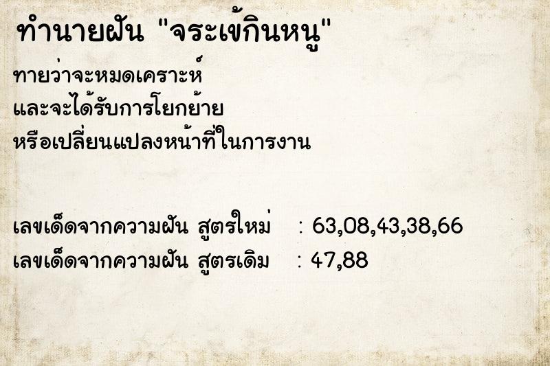 ทำนายฝัน จระเข้กินหนู