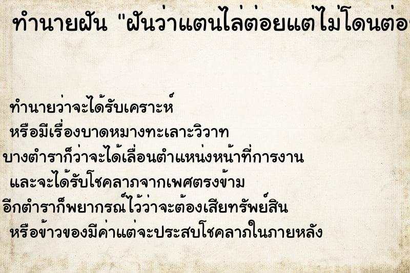 ทำนายฝัน ฝันว่าแตนไล่ต่อยแต่ไม่โดนต่อย ทำนายฝัน ฝันว่าแตนไล่ต่อยแต่ไม่โดนต่อย
