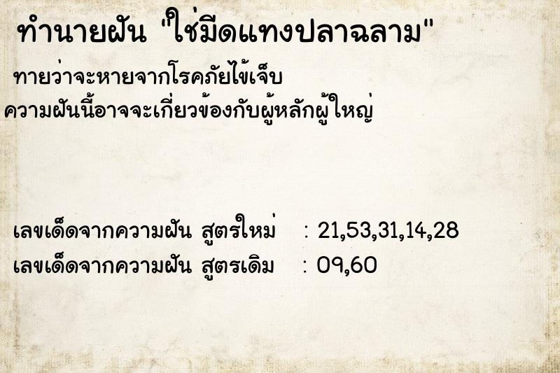 ทำนายฝันทำนายฝันใช่มีดแทงปลาฉลาม