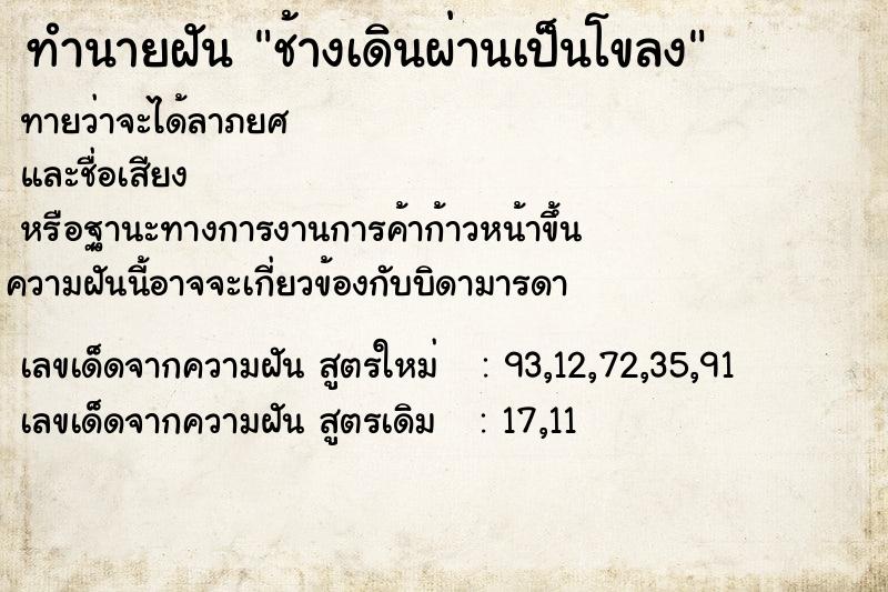 ทำนายฝันช้างเดินผ่านเป็นโขลง ทำนายฝันทำนายฝันช้างเดินผ่านเป็นโขลง