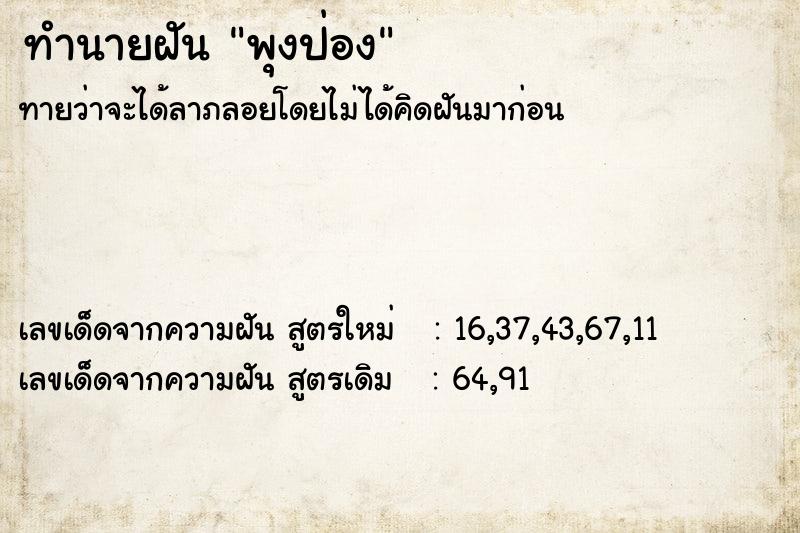 ทำนายฝัน พุงป่อง
