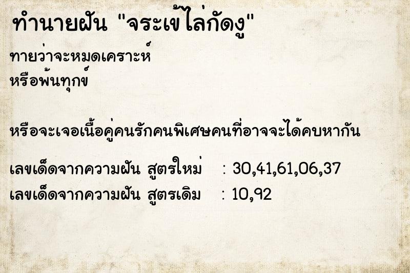 ทำนายฝัน จระเข้ไล่กัดงู ทำนายฝัน จระเข้ไล่กัดงู