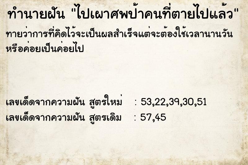 ทำนายฝัน ไปเผาศพป้าคนที่ตายไปแล้ว ทำนายฝัน ไปเผาศพป้าคนที่ตายไปแล้ว