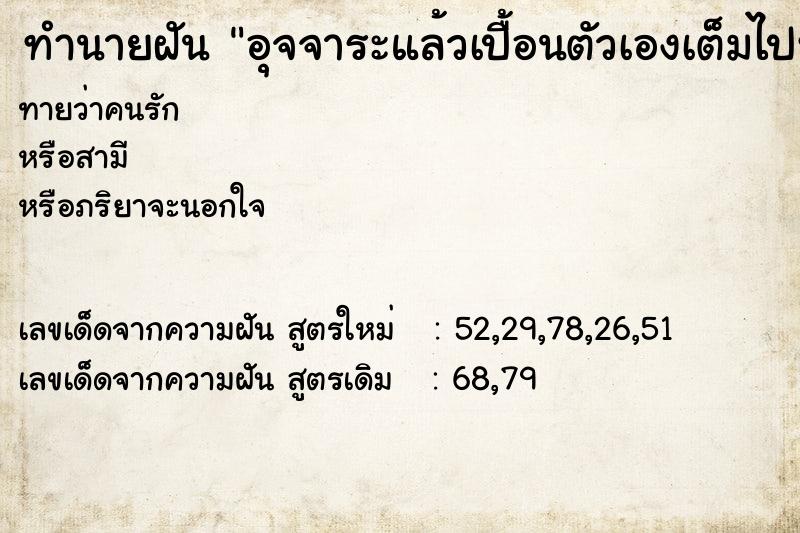 ทำนายฝันทำนายฝันอุจจาระแล้วเปื้อนตัวเองเต็มไปหมด