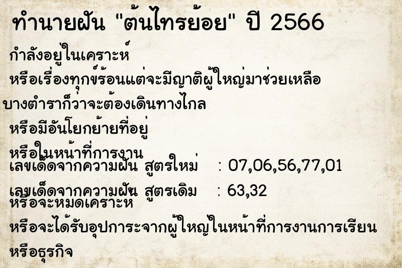 ทำนายฝัน ต้นไทรย้อย ทำนายฝัน ต้นไทรย้อย