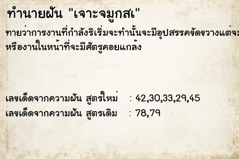 ทำนายฝันทำนายฝันเจาะจมูกสà