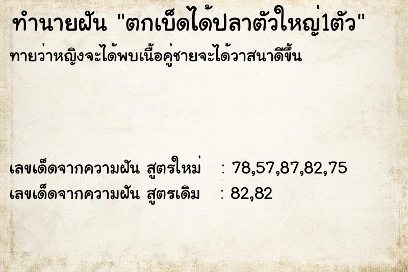 ทำนายฝันตกเบ็ดได้ปลาตัวใหญ่1ตัว ทำนายฝันทำนายฝันตกเบ็ดได้ปลาตัวใหญ่1ตัว