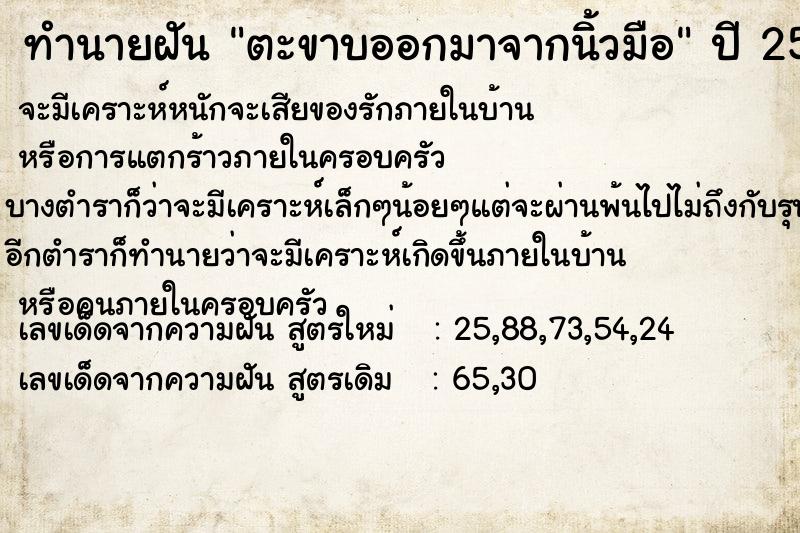 ทำนายฝัน ตะขาบออกมาจากนิ้วมือ ทำนายฝัน ตะขาบออกมาจากนิ้วมือ