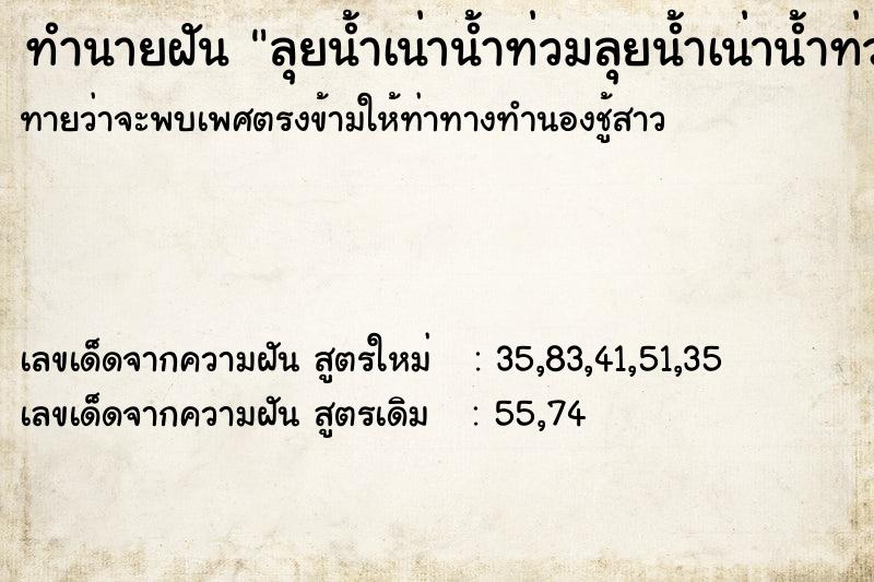 ทำนายฝัน ลุยน้ำเน่าน้ำท่วมลุยน้ำเน่าน้ำท่วม ทำนายฝัน ลุยน้ำเน่าน้ำท่วมลุยน้ำเน่าน้ำท่วม