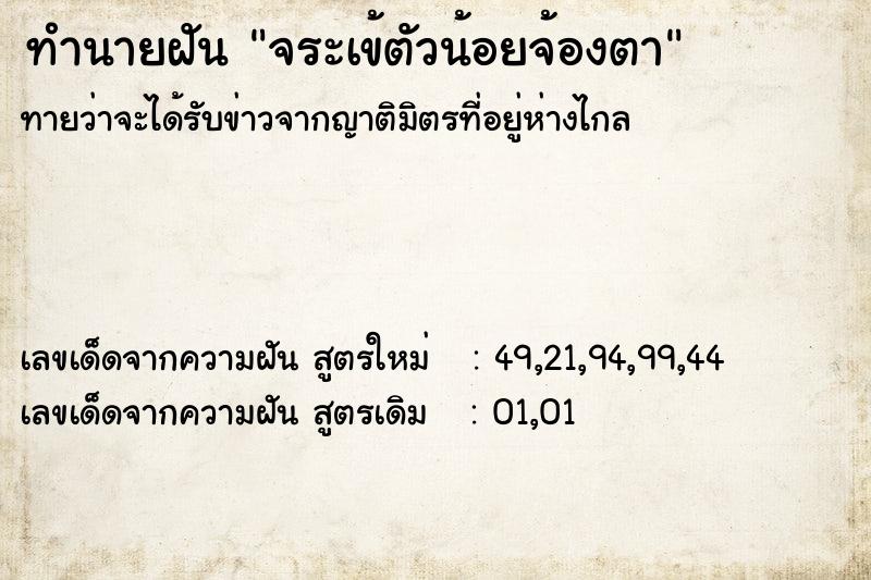 ทำนายฝันจระเข้ตัวน้อยจ้องตา ทำนายฝันทำนายฝันจระเข้ตัวน้อยจ้องตา