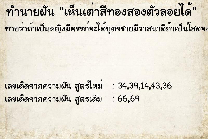 ทำนายฝันเห็นเต่าสีทองสองตัวลอยได้ ทำนายฝันทำนายฝันเห็นเต่าสีทองสองตัวลอยได้