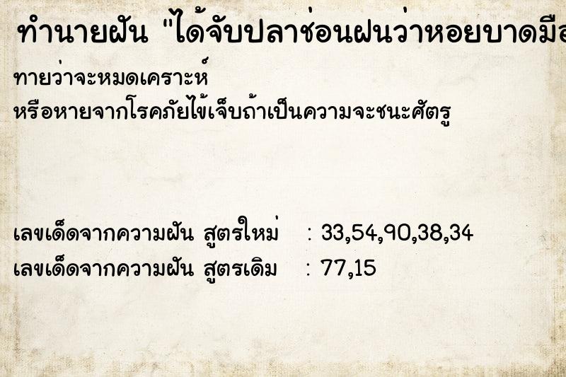 ทำนายฝัน ได้จับปลาช่อนฝนว่าหอยบาดมือเลือดออก ทำนายฝัน ได้จับปลาช่อนฝนว่าหอยบาดมือเลือดออก