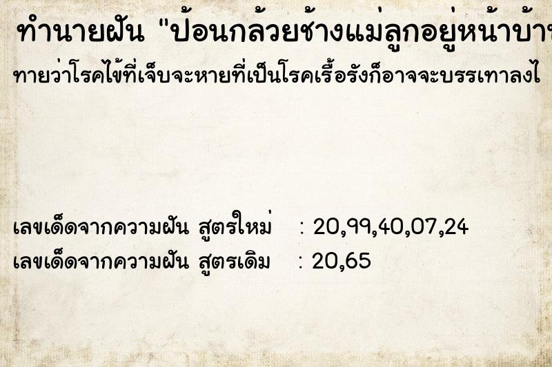 ทำนายฝันป้อนกล้วยช้างแม่ลูกอยู่หน้าบ้าน ทำนายฝันทำนายฝันป้อนกล้วยช้างแม่ลูกอยู่หน้าบ้าน