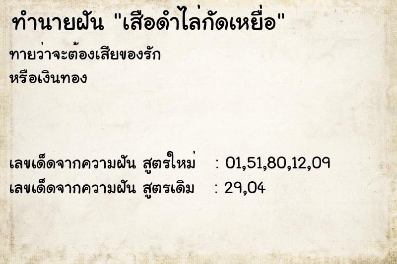 ทำนายฝันทำนายฝันเสือดำไล่กัดเหยื่อ
