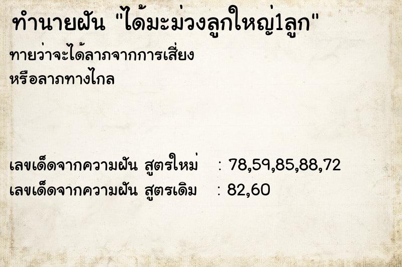 ทำนายฝันได้มะม่วงลูกใหญ่1ลูก ทำนายฝันทำนายฝันได้มะม่วงลูกใหญ่1ลูก