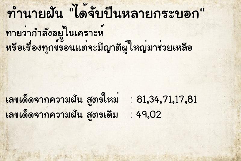 ทำนายฝันทำนายฝันได้จับปืนหลายกระบอก