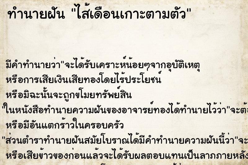 ทำนายฝัน ไส้เดือนเกาะตามตัว ตำราโบราณ แม่นที่สุดในโลก