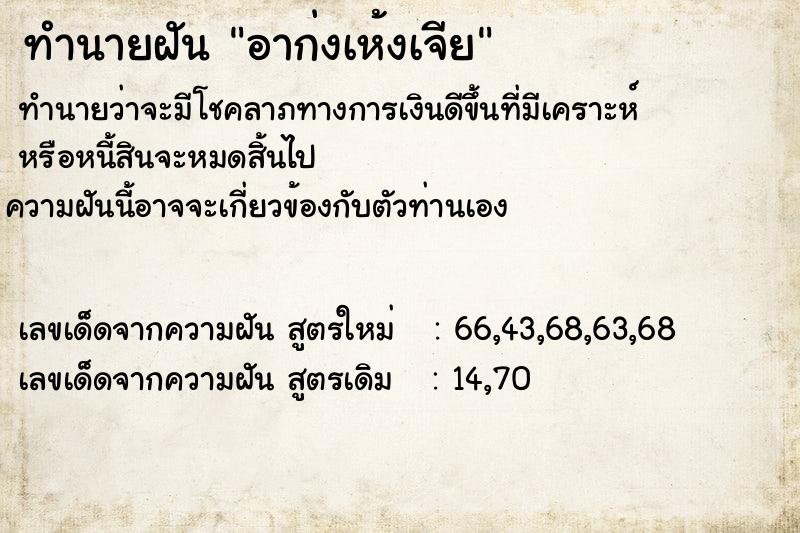 ทำนายฝันอาก่งเห้งเจีย ทำนายฝันทำนายฝันอาก่งเห้งเจีย